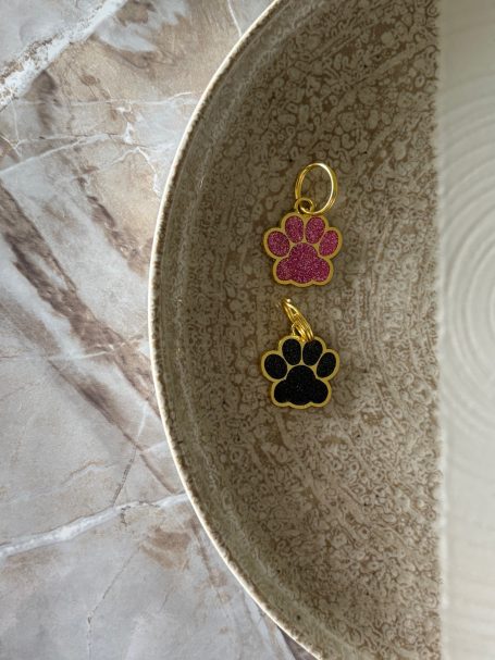 Hondenpenningen glitter in de kleuren Gold & Black en Gold & Pink